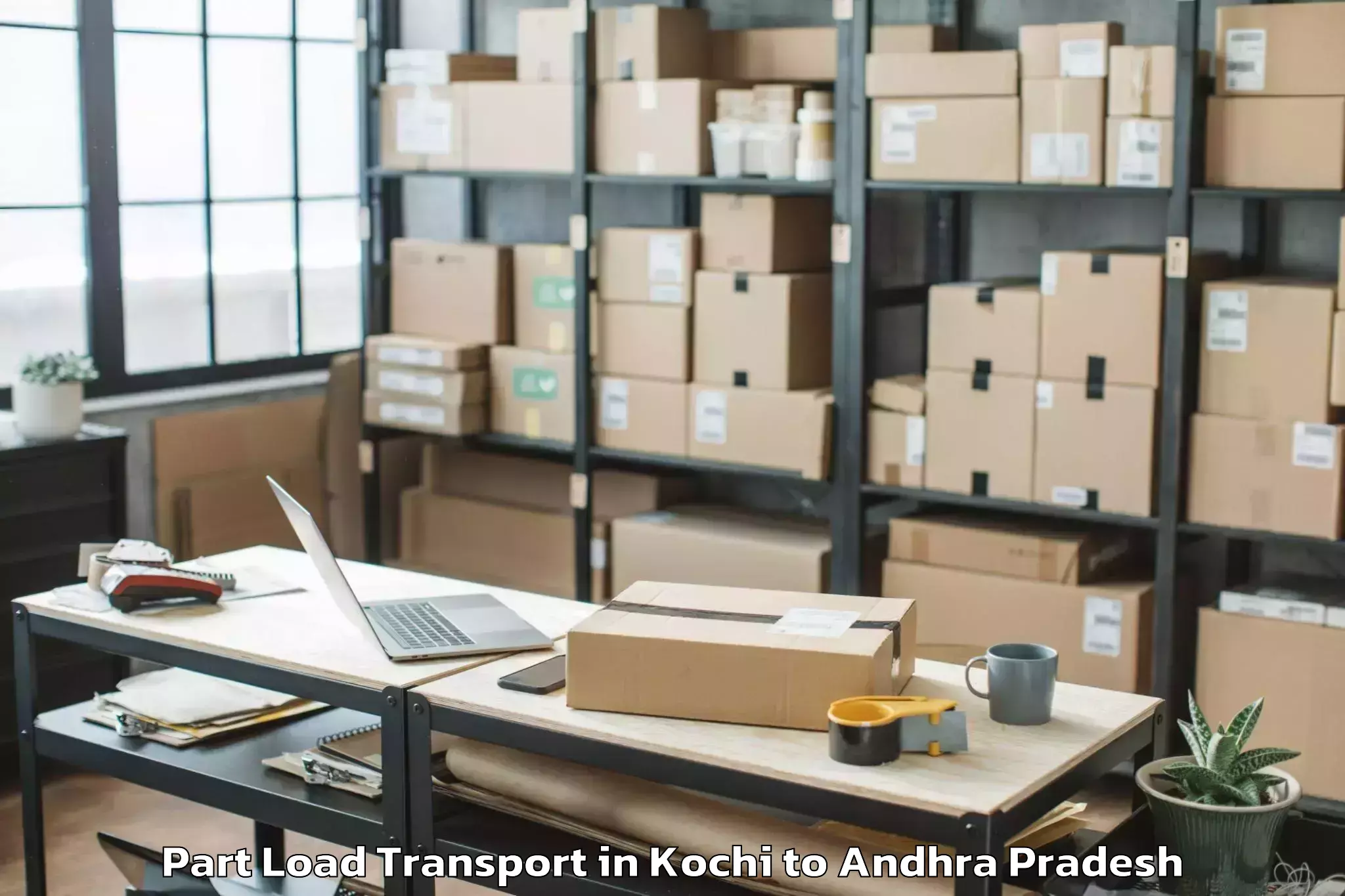 Get Kochi to Krishna University Machilipatn Part Load Transport